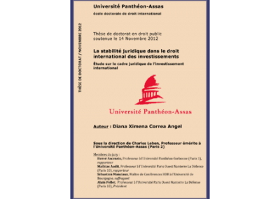 The Legal Stability in International Investment Law, PhD Thesis